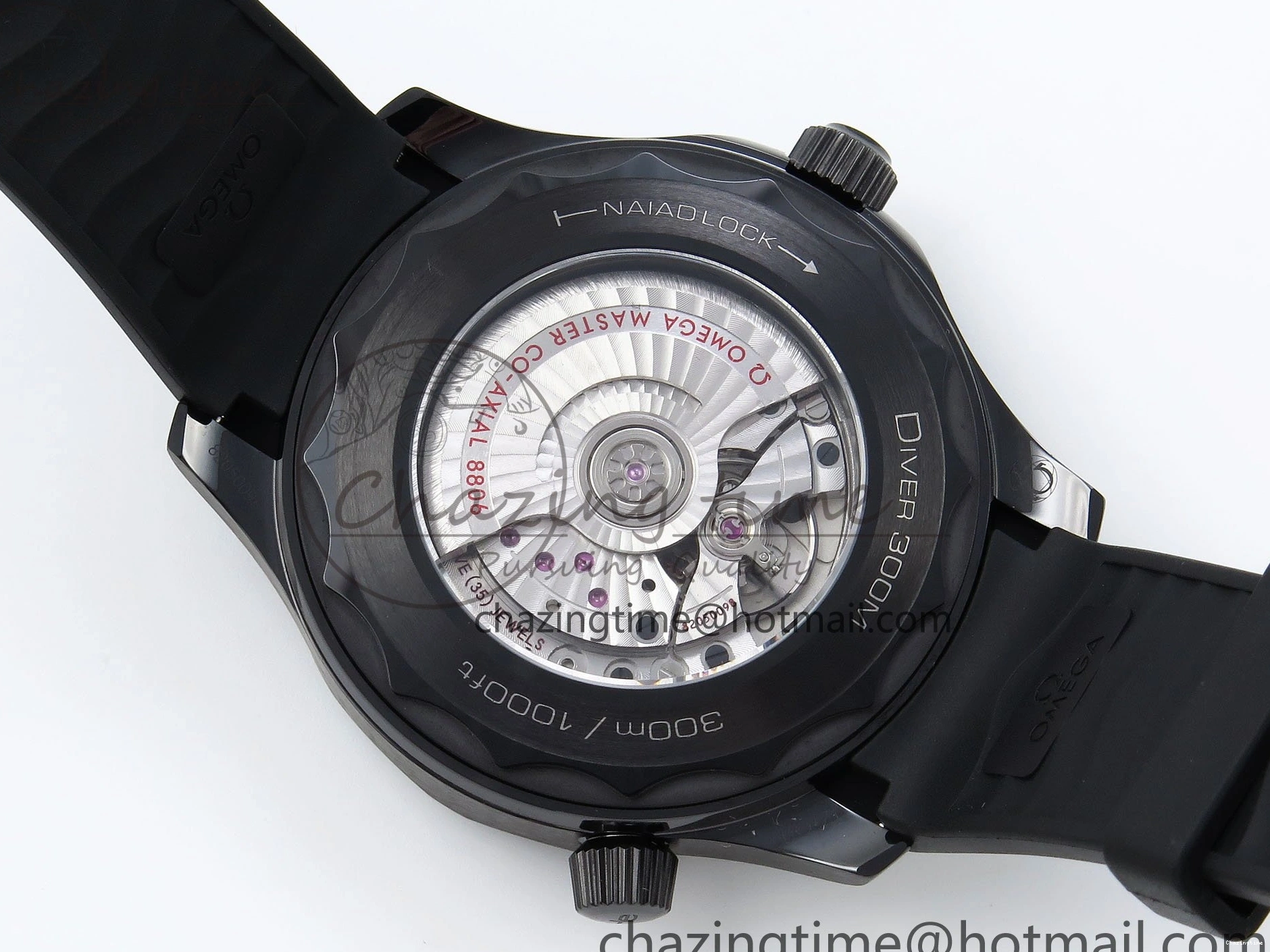 0405 Seamaster 300m 43.5mm Black Ceramic S+F 1:1 Best Edition Black Dial on Black Rubber Strap A WrinkleFree 7731